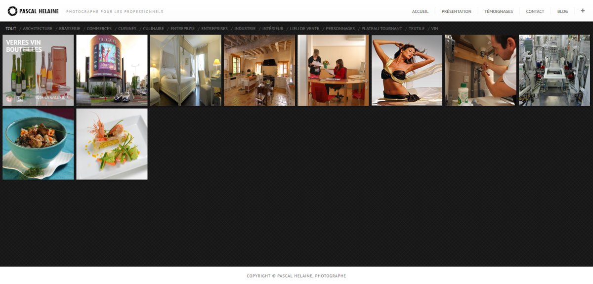 Vitrine pour un photoraphe.