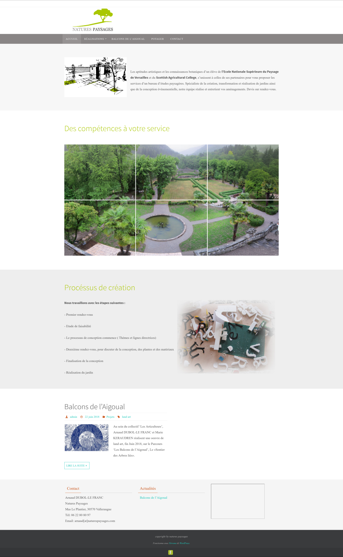 Natures Paysages — Restauration après piratage & sécurisation